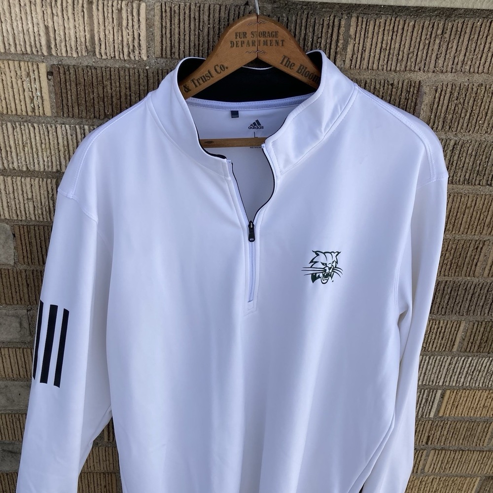 Adidas‎ Ohio Bobcats Quarter Zip Pullover Long Sleeve White Size Large